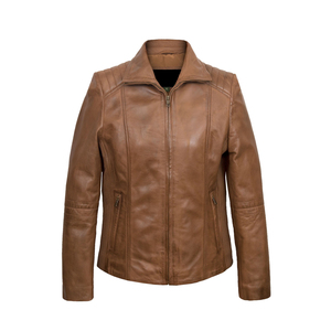 Custom Women's Solid Leather <b>Jacket</b> Plus Size Winter Design Cotton Filling Zipper Closure Directly Pakistan Manufacturer OEM - Product Image 3