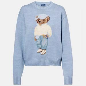 Pull en tricot jacquard personnalisé unisexe, respirant, manches longues, automne-hiver, à capuche, logo sur le devant, laine/acrylique - Product Image 3