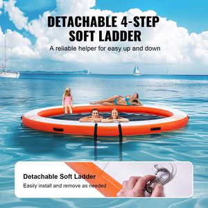 8FT <b>Inflatable</b> <b>Floating</b> Dock Platform and 5FT Trampoline Mesh Pool Non-Slip Water Mat <b>Inflatable</b> Water Amusement Facilities - Product Image 5