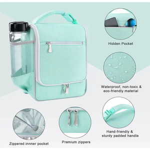 Wilson Sturdy Snack Organizer Bento Lunch Box Bag with Zipper Closure PEVA Lining for School Kids Office Women Picnics Work - Product Image 3