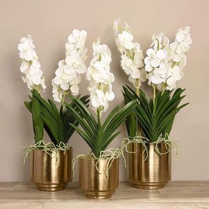 Arreglos florales de lujo para decoración de interiores, orquídeas artificiales, orquídeas reales, arreglos de orquídeas, decoración del hogar - Product Image 3