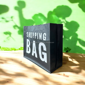 Sacs à provisions tissés en PP laminé mat réutilisables écologiques avec poignées Sacs fourre-tout d'épicerie étanches avec logo personnalisé - Product Image 1