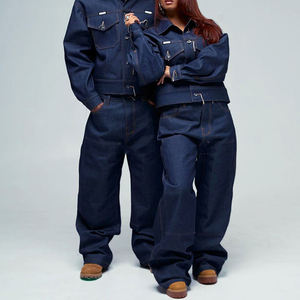 Manufacturers Custom High Quality Denim Tracksuit Raw Selvedge Jeans Jacket and Jean <b>Pant</b> Heavyweight Oversized Denim Set - Product Image 3