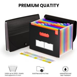 Organizador de Archivos Tipo Acordeón con 13 Bolsillos, Organizador Expandible para Facturas Mensuales, Recibos Fiscales, Carpeta Portátil para Documentos - Product Image 5