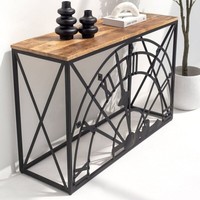 Table console en bois Vandana Sierra Prime, design moderne minimaliste en bois massif