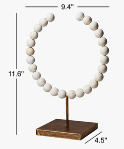 Sculpture décorative en perles de bois avec base métallique, centre de table créatif, ornement d'intérieur, décoration artistique, vente en gros - Product Image 4