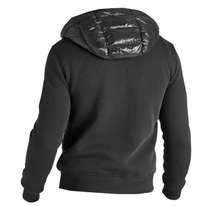 <b>Men's</b> Black Hooded Puffer <b>Jacket</b> With Zipper Closure Windproof <b>Down</b> <b>Filled</b> Casual Winter Coat Slim Fit Regular Length - Product Image 2