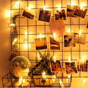LED Photo Clip Copper String Lights Starry Fairy Warm White <b>Battery</b> <b>Operated</b> Wall Decor for Bedroom Hangs Pictures & Cards - Product Image 1