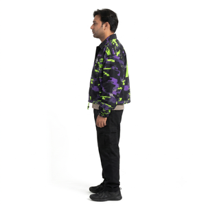 OEM Custom Heavyweight <b>Waterproof</b> Nylon Glitch <b>Camo</b> Streetwear Windbreaker Cropped Coach <b>Jacket</b> Front Logo for Men 3XL Wholesale - Product Image 3