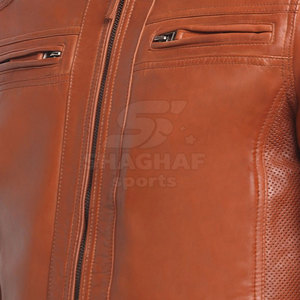 Veste en cuir noire tendance pour homme avec poches avant et taille ajustable pour un style décontracté quotidien, veste d'hiver - Product Image 6