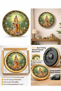 นาฬิกาแขวนผนังพิมพ์ลายดิจิทัลส่วนตัวของสวามี อายพันนัน - ของตกแต่งบ้านสไตล์โมเดิร์นสำหรับสำนักงาน ของขวัญคริสต์มาสและปีใหม่ - Product Image 2