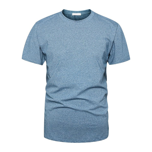Camiseta de Hombre Azul Jaspeado Marle de Manga Corta con Cuello Redondo, Ajuste Musculoso, Suave, Transpirable, Informal, de Algodón, Venta al por Mayor - Product Image 2
