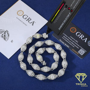 Elegant <b>Gold</b> Tone Bead Link Necklace With Openwork Details Sparkling Fashion Jewelry For <b>Mens</b> Wholesale Buyers - Product Image 5