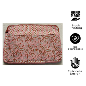 Funda para Portátil de Algodón Puro Acolchada con Estampado a Mano, Bolsillos con Cremallera, Diseño Clásico y Elegante, Suave y Duradera - Product Image 3