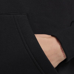 Sweat-shirt à capuche noir pour femme, 100% coton molletonné, manches longues, couleur unie, avec poche, pour l'automne - Product Image 5