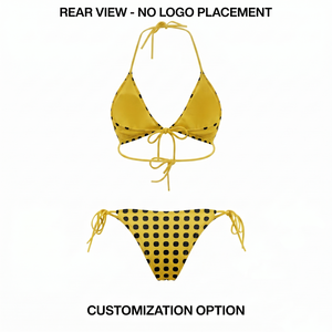 Conjunto de Bikini Triangular Premium de Poliéster 190 GSM con Cintura Alta y Escote Pronunciado, Lazos Laterales, Antibacteriano, con Logotipo Personalizado Serigrafiado - Product Image 2
