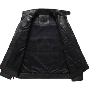 Veste d'hiver en cuir pour homme tendance avec fermeture éclair sur le devant et design moderne ajusté pour toutes les occasions - Product Image 2