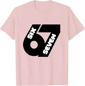 เสื้อยืดลำลองผู้ชายพิมพ์ลาย Six Seven 67 สีขาว แขนสั้น คอกลม ทรงปกติ ผ้าเจอร์ซีย์คอตตอน - Product Image 4