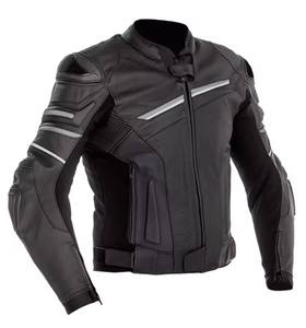 Veste de moto haute Performance en cuir aérodynamique noir/gris Armures approuvées CE Veste de moto de protection de course pour hommes - Product Image 6