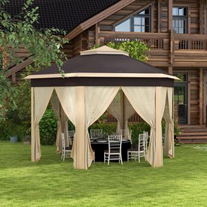 Gazebo Esagonale Pop-Up 13x13 con Rete per Eventi all'Aperto, Giardino, Matrimoni, Feste, Riparo per Pergola e Gazebo - Product Image 2