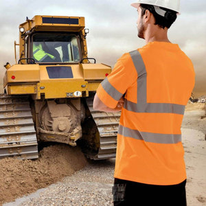 Vêtements de travail en coton jaune pour hommes Econex Sports, haute visibilité, réfléchissants, respirants, certifiés CE, avec rayures et poches - Product Image 6