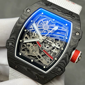 Nouvelle édition 67-02, boîtier en alliage, boîtier rond, cadran en verre, montre ultra-fine 7,8 mm, design squelette, montre à quartz de luxe pour homme - Product Image 3