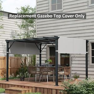 Toldo de Repuesto para Gazebo de 10 x 10 pies, Color Gris Claro, con Protección UV, Cubierta para Pérgola - Product Image 6