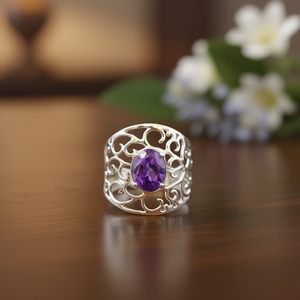 แหวนอเมทิสต์ 5.1 กรัม เครื่องประดับที่หรูหราและมีสไตล์ - Product Image 3