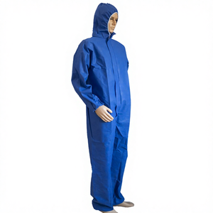 Overol de Trabajo Desechable Azul SMS, Overol de Protección para Taller, Traje de Trabajo No Tejido para Pintura en Aerosol, Venta al Por Mayor - Product Image 1