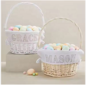 Panier de cadeau de Pâques en osier de saule naturel en gros du Vietnam panier vide avec doublure-artisanat en osier - Product Image 6