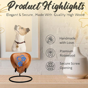 Luxury Wooden Cremation Urn with Velvet Interior Solid Pine Wooden Ashes Urn by AYAANS - Product Image 6