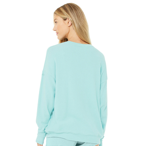 Sweat-shirt à col rond pour femme de haute qualité, survêtement doublé, décontracté, imperméable, anti-rétrécissement, en polyester/coton tricoté, hauts décontractés - Product Image 6
