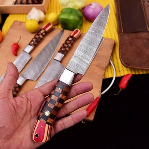 UA Supplies – Ensemble de 5 couteaux de chef en acier Damas forgé à la main, manche ergonomique en bois, style moderne, pleine longueur de lame, ambidextre - Product Image 3
