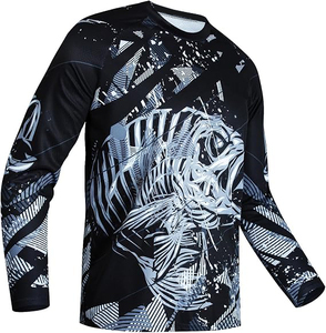 เสื้อตกปลาแขนยาวผ้าโพลีเอสเตอร์/คอตตอน ระบายอากาศ ป้องกันรังสียูวี แห้งเร็ว ป้องกันแบคทีเรีย UPF 50+ รับทำโลโก้ตามสั่ง ขายส่ง - Product Image 1
