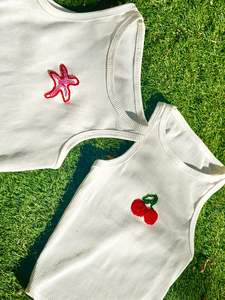 OEM Manufacture 180g Eco-Friendly Knitted Lace Custom Logo Cute Sleeveless Cotton Rib Breathable Tank <b>Tops</b> Women's Girls - Product Image 3