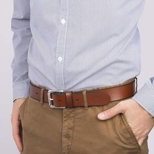 Ceintures en cuir de vachette élégantes personnalisées OEM pour hommes, en cuir véritable tendance avec alliage, options de logo personnalisé offertes, vente en gros - Product Image 4