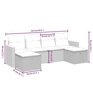 Ensemble de canapés de jardin noirs - Product Image 4