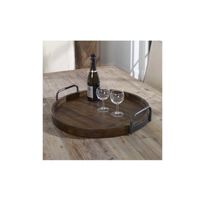 Plateau de service simple en bois pour le petit-déjeuner, le café, le thé, les collations, la nourriture, la cuisine, la salle à manger et l'organisation de la table - Product Image 6