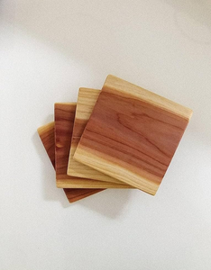Posavasos de madera de diseño rústico de alta calidad, juego de 6 piezas para mesa de comedor, posavasos para vasos de agua. - Product Image 3