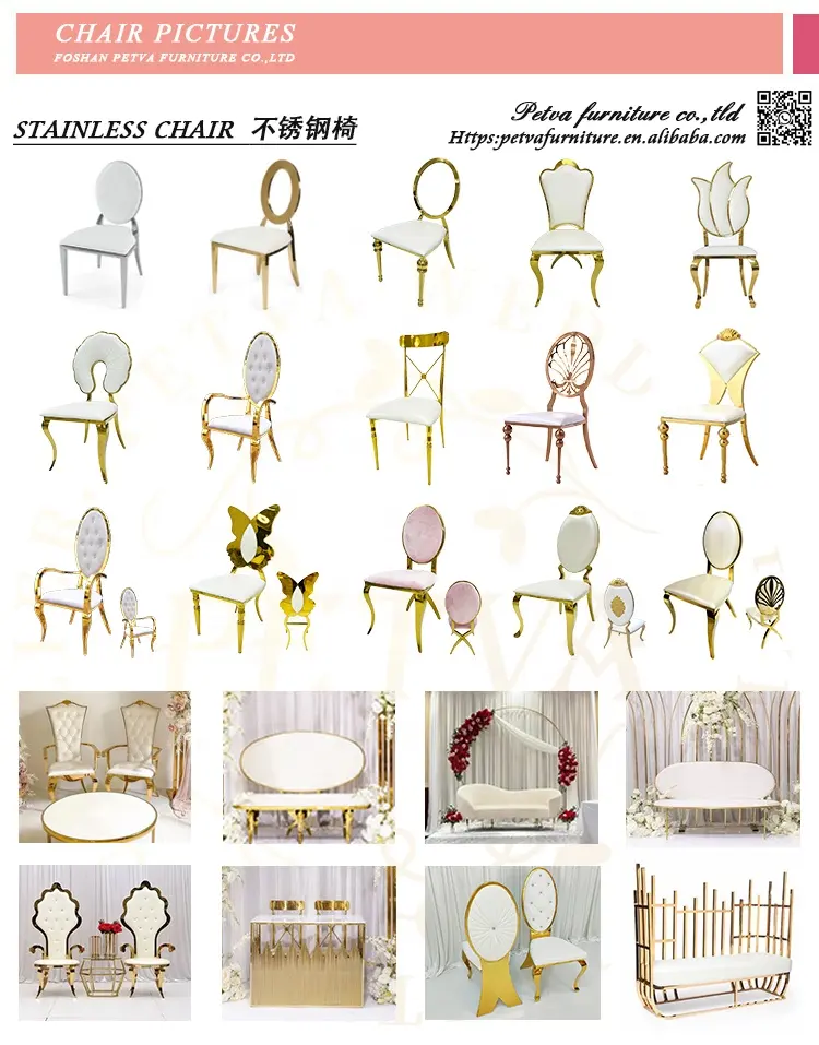 Luxury Design Stylish Wedding Furniture Stainless Steel Wedding Banquet Throne King Chair