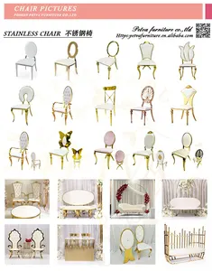 Luxury Design Stylish Wedding Furniture Stainless Steel Wedding Banquet Throne King Chair