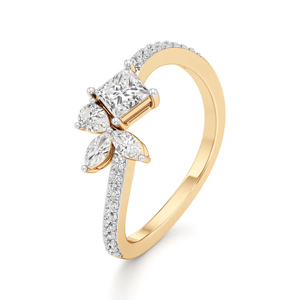 Bague de fiançailles de luxe en diamant, taille brillant rond, monture à griffes, bijoux fins pour femme - Product Image 1