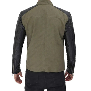 Veste en cuir pour moto pour homme, style décontracté, marron, coupe ajustée, pour l'hiver, vente chaude - Product Image 5