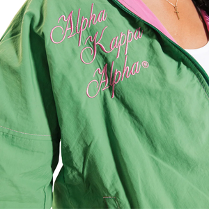 Chaqueta Cortavientos Reversible Verde y Rosa para Mujer, Ligera, de Doble Color, Ropa Casual de Primera Calidad - Product Image 4