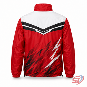 Custom <b>Half</b> <b>Zip</b> Windbreaker <b>Jacket</b> Geometric Teamwear Outerwear Custom Logo OEM ODM Supplier - Product Image 2