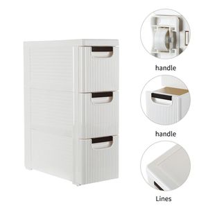 Carrello in plastica con 3 pneumatici stretti e sottili per riporre oggetti in bagno e camera da letto - Spedizione gratuita - Product Image 3