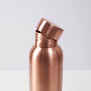 <b>Brushed</b> Copper Water <b>Bottle</b> Slim Ayurvedic Drinking <b>Bottle</b> Reusable Leakproof Metal Flask Custom Logo OEM ODM Wholesale - Product Image 3