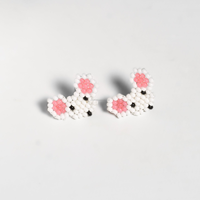 Boucles d'oreilles créoles unisexes légères, personnalisables, motif Aigle, faites à la main, broderie de perles de rocaille, tendance, pour mariage, cadeaux et artisanat