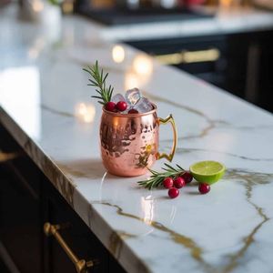 Hammered copper mug <b>set</b> twilight lagoon drink cups reusable premium <b>beverage</b> <b>serving</b> mugs durable finish - Product Image 1