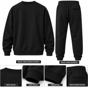Ensemble sweat-shirt et pantalon de jogging pour homme, col rond, en molleton, tenue de sport décontractée - Product Image 2